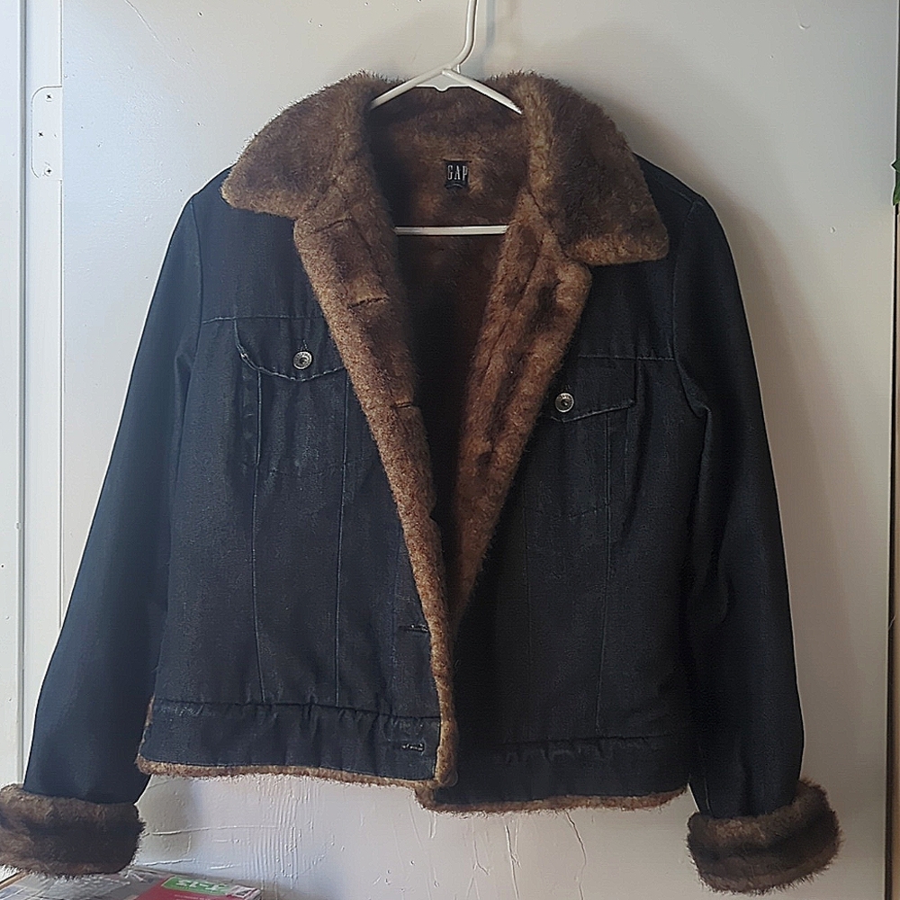 Denim and faux fur